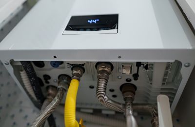 Boiler control panel and gauges